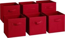 Sorbus® Foldable Storage Cube Basket Bin (6 Pack, Red) - £28.85 GBP