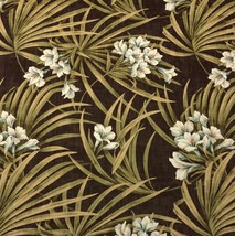 Magnolia Home St Thomas Garden Mocha Brown Spa Blue Floral Fabric By Yard 54&quot;W - £6.44 GBP