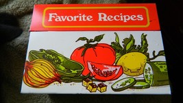 Vintage Ohio Art Vegetable Design Tin Recipe Box &amp; Cards Free Usa Shipping - £14.69 GBP