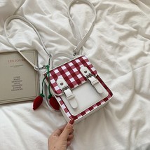 Female Cute Crossbody Bag For Women 2022 Leather Tote Handbag Designer Plaid Lad - £37.45 GBP