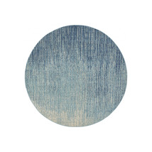 HomeRoots 8 ft. Round Navy &amp; Light Blue Abstract Area Rug - $4,848.92 MXN