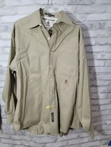 Vtg Tommy Hilfiger Khaki Long Sleeve Shirt Button Down Size 15 1/2 34-35 - $19.99