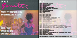Pat Benatar Complete Discography MP3 34 CD releases on 1xDVD Albums Singles Live - £15.58 GBP