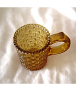  Vintage Amber Glass Basket Weave Miniature Cup with Handle - £11.84 GBP