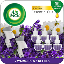 Plug in Scented Oil Starter Kit, 2 Warmers + 6 Refills, Lavender &amp; Chamomile, Ec - £18.06 GBP