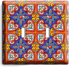 Mexican Talavera Tile Look 2 Gfci Light Switch Plate Kitchen Art Room Home Decor - $14.99