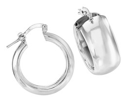 Italian Sterling Silver Hoop Earrings - £155.48 GBP
