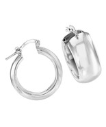 Italian Sterling Silver Hoop Earrings - £155.16 GBP