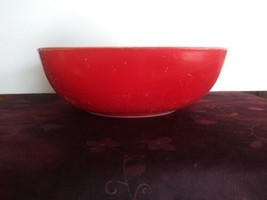 Vintage Pyrex Red Hostess 525B 2 1/2 Quart Square Serving Mixing Bowl AS IS - £18.68 GBP