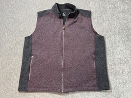 Overland Vest Mens XXL Burgundy Wool Blend Sleeveless Casual Pockets Ful... - $49.49