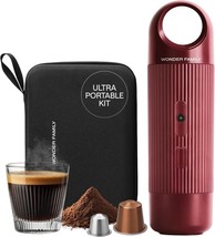 WONDER FAMILY Portable Espresso Maker, USB-C Rechargeable, Red, 5 Cup Max - $72.26