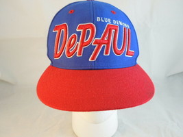 De Paul Blue Demons Snapback Truckers Cap Blue And Red De Paul Logo Baseball Hat - £14.86 GBP
