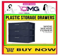 ✅???Sale??Sterilite 3 Drawer Storage Tower Weave Tower???Buy Now??️ - £39.08 GBP