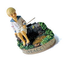 Vintage Virtues Peace Figurine Sailor Boy Fishing Pond Kathy Killip Demd... - $29.69