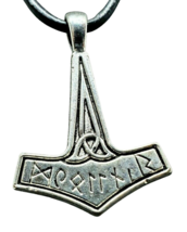 Thors Hammer Pendant On 20&quot; Real Leather 2mm Cord Viking Mjolnir Rune UK Seller  - £4.90 GBP