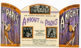 1920&#39;s Messrs Shubert Present a Night in Paris Die Cut Brochure  - £198.11 GBP
