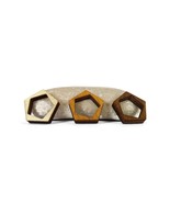 Pentagonal Wooden Ring, Minimalist Laser-Cut Design, Handmade Italian Ge... - $18.00