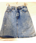 VINTAGE Palmettos Skirt Women Size 7 Denim Jean Short Pencil A Line USA 90s - £12.57 GBP