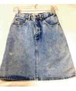 VINTAGE Palmettos Skirt Women Size 7 Denim Jean Short Pencil A Line USA 90s - $15.99