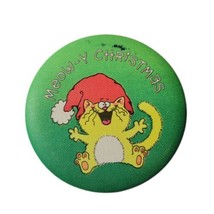 1983 Hallmark Cards Meow-y Christmas Button Pin 2 inch - $7.99