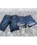 2 Pairs of Aeropostale Women&#39;s 1/2 Denim Shorts, Rolled Hems 6900 - $16.66 CAD