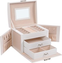 Christmas Gifts, Travel Jewelry Case, Compact Jewelry Organizer With 2 Drawers, - £30.82 GBP