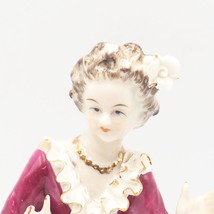 Vintage Porcelain Woman w/ Ruffled Dress Figurine made in Japan - £82.90 GBP