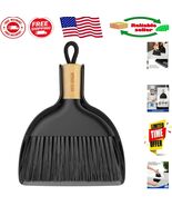 Compact Black Dustpan and Brush Set with Bamboo Grip - Perfect for Home ... - $490.86 MXN