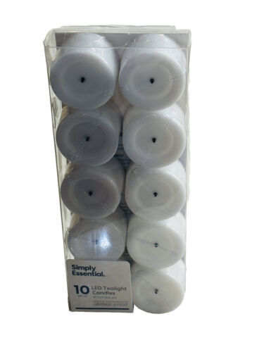 Simply Essential 10 LED Tealight Candles, White - £7.69 GBP