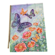 Butterflies Flowers Garden Spring House Flag Banner 27” x 38&quot; Colorful - £7.39 GBP