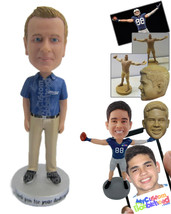 Personalized Bobblehead Trendy Pal Looking Good Wearing Shirt And Pants With Fas - £72.74 GBP