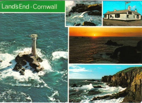 United Kingdom UK Postcard Cornwall Lands End Multi View Lighthouse - £2.21 GBP