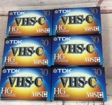 VHS-C TDK Ultimate TC-30HG Camcorder Blank Tape Lot Of 6 New Sealed Tape... - £19.37 GBP