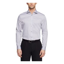 Calvin Klein Men&#39;s Steel+  Regular Fit Collar Shirt, Smoke, 16x34-35-  Large - £23.66 GBP