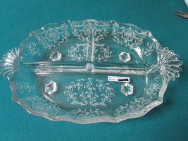 Fostoria Glass Navarre Pattern 3 Part Dish 12 X 7&quot; [*GL-1] - $76.22