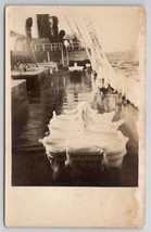 RPPC Ship Iced Over Deck Rails c1915 Postcard G27 - $16.95