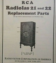 RCA Radiolas 21 and 22 Vintage Original Replacement Parts Radio Victor E... - $52.73