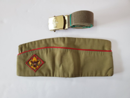 Original Boy Scout Hat And Belt With Brass Buckle Made In USA - £15.59 GBP