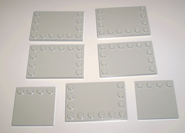 7 Used LEGO 4 x 6  - 4 x 4 Gray Tile With Studs on Edges Plate 6180 - 6179 - £7.80 GBP