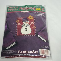 VTG Dimensions Snowman Felt & Fabric Appliques FashionArt KIT 80314 1995 Sealed - $9.95