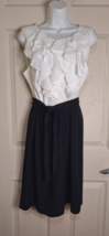 Spense Black White Ruffle Top Sheath Dress Sleeveless Size 10 NWT - £14.46 GBP