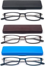 3 Pack Blue Light Blocking Reading Glasses TR90 Ultra Thin Eyeglasses (1.0x) - £15.20 GBP