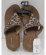 Time and Tru Women&#39;s Lifestyle Cushioned Sole Flip Flops Leopard Size 6 - $506.11 MXN