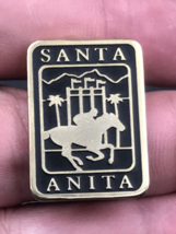 Vintage 1987 Santa Anita Gold Tone Lapel Pin Horse Track Racing CA 1&quot; x ... - £7.43 GBP