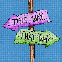 Pepita Needlepoint kit: This Way, 7&quot; x 7&quot; - $50.00+