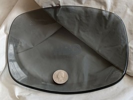 1980 HBO Home Box Office Logo Oval Cable TV Smoked Glass Tray Dish 7.5 x 6&quot; - $34.64