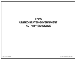 Unicor 2025 Fed Activity Schedule, Qty - 1 Individual - $11.75