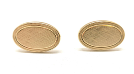 Vintage Avon Gold Tone Oval Brushed Texture Cufflinks with Frame 1970&#39;s - £7.00 GBP