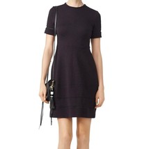 Yigal Azrouel NWOT Jacquard Short Sleeve Little Black Fit &amp; Flare Dress ... - £74.90 GBP