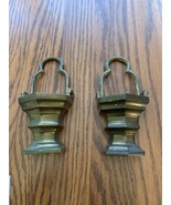 Bronze Heavy Pot Vase Cup Book Ends Decoration Antique Set of 2 - £19.38 GBP